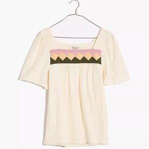 Madewell Patchwork Square Neck Top